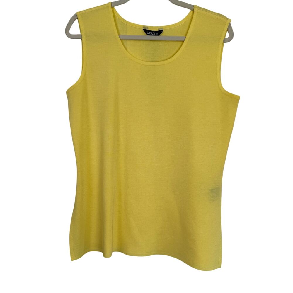 Misook Womens Ribbed Knit Shell Tank Size Medium Yellow Resort Career Capsule